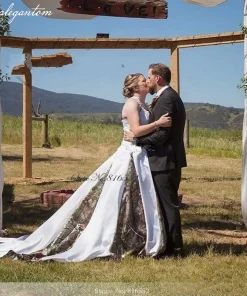 Bealegantom In Stock New Vintage Wedding Dresses Bealegantom Camo Realtree Print Long Formal Bridal Gowns Robe De Mariage QA437 - Image 3