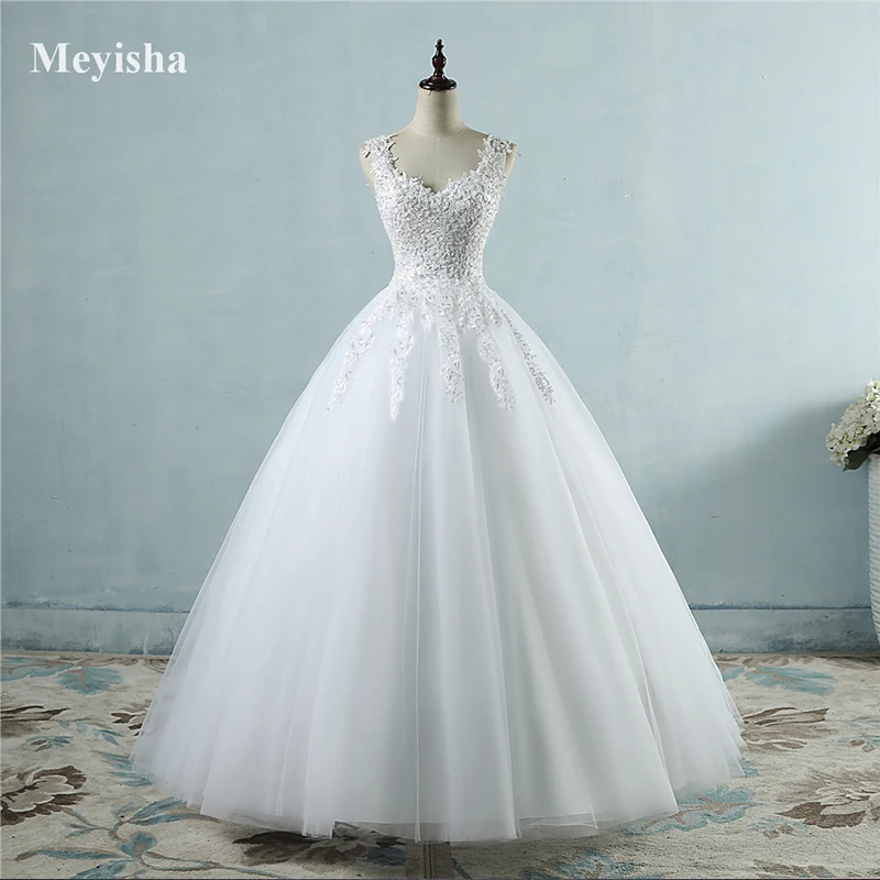 Customized ZJ9076 Ball Gown Spaghetti Straps White Ivory Tulle Pearls Bridal Dress For Wedding Dresses 2025 Marriage - Image 2