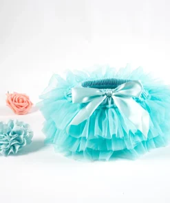 Baby girl tutu skirt 2pcs tulle lace bloomers diaper cover Newborn infant outfits Mauv headband flower set Baby mesh bloomer - Image 3