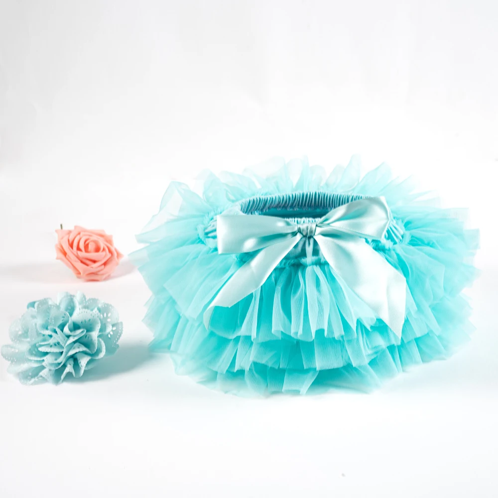 Baby girl tutu skirt 2pcs tulle lace bloomers diaper cover Newborn infant outfits Mauv headband flower set Baby mesh bloomer - Image 3