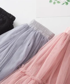 Kids Skirts For Girls Cotton Lace Tutu Pleated Skirt Black Pink Gray Children's Clothing 4 6 8 10 12Y Pettiskirt Party Clothes - Image 6