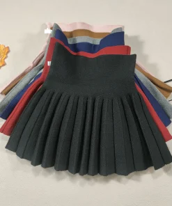 Kids Skirt Girls' Pleated Skirt Solid Sweet Pink Beach Skirt Black Cute Mini Skirt Slim Fit Baby Princess Skirt 2-12 Years