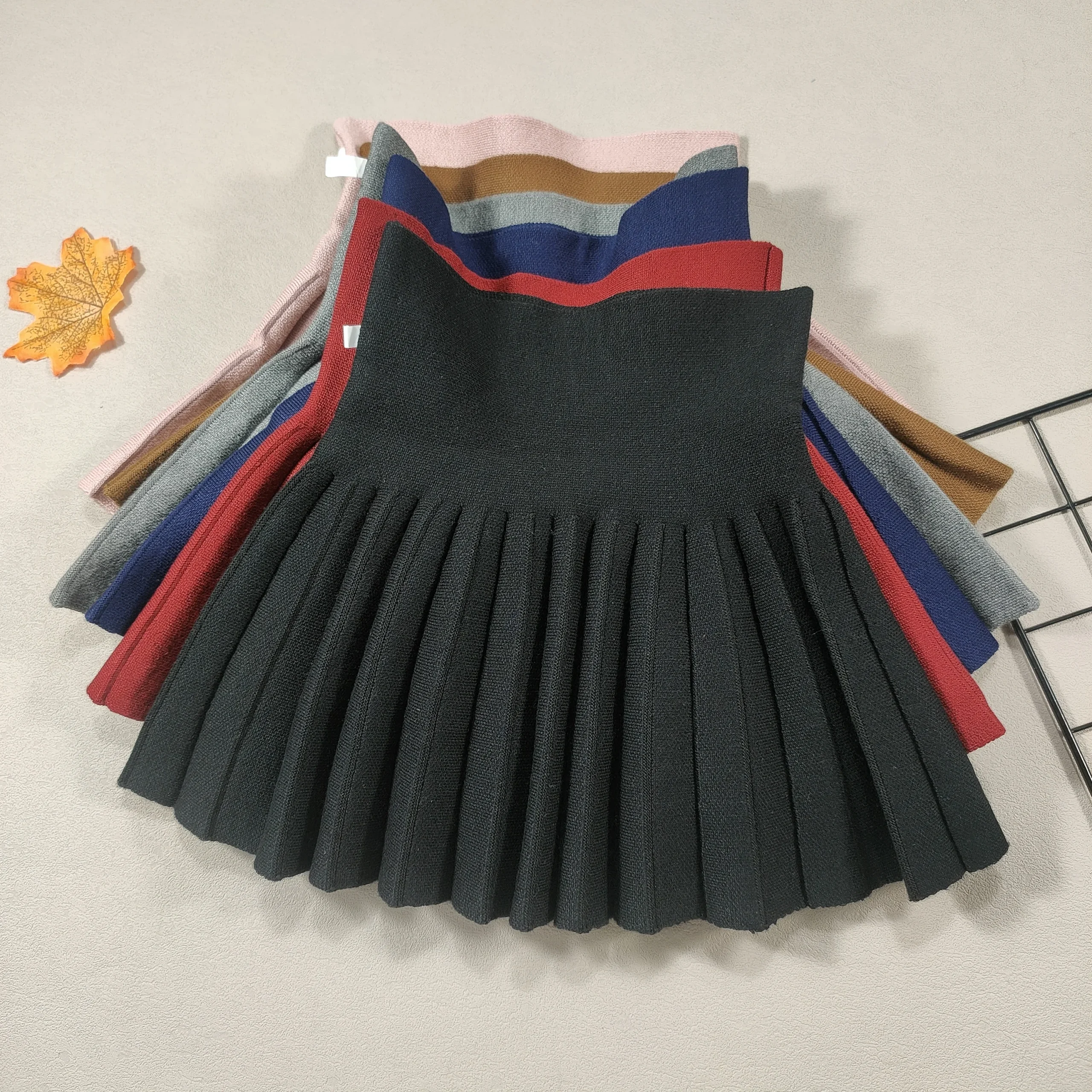 Kids Skirt Girls' Pleated Skirt Solid Sweet Pink Beach Skirt Black Cute Mini Skirt Slim Fit Baby Princess Skirt 2-12 Years