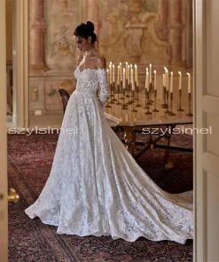 Modern Sweetheart A-Line Wedding Dress 2026 Bridal Gowns Long Sleeve Customizable Elegant Bridal Dress for Your Special Day - Image 5