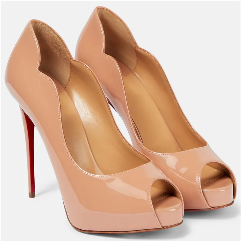 Women Spring Peep Toe High Heels Shoes for Woman's Shallow Pointed Toe Solid Color Platform Pumps Sexy Ladies Party Wedding Shoe - Image 2