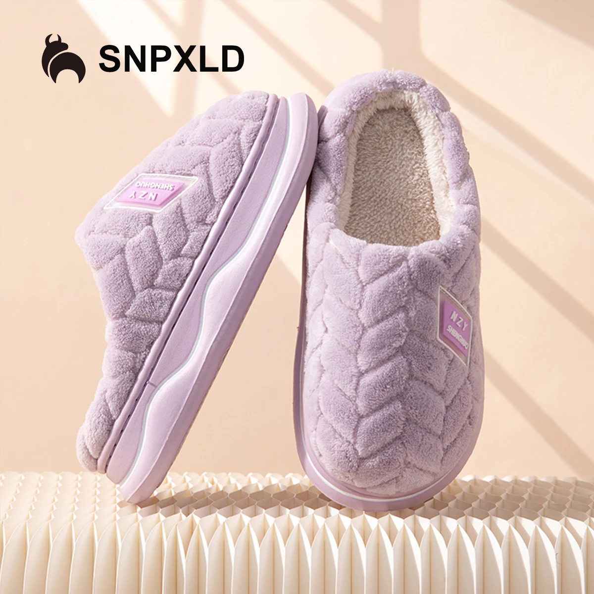 Winter Home Slippers for Women Warm Thick Sole Non Slip Indoor Slippers for Men Fluffy Bedroom Slippers for Unisex - Image 2