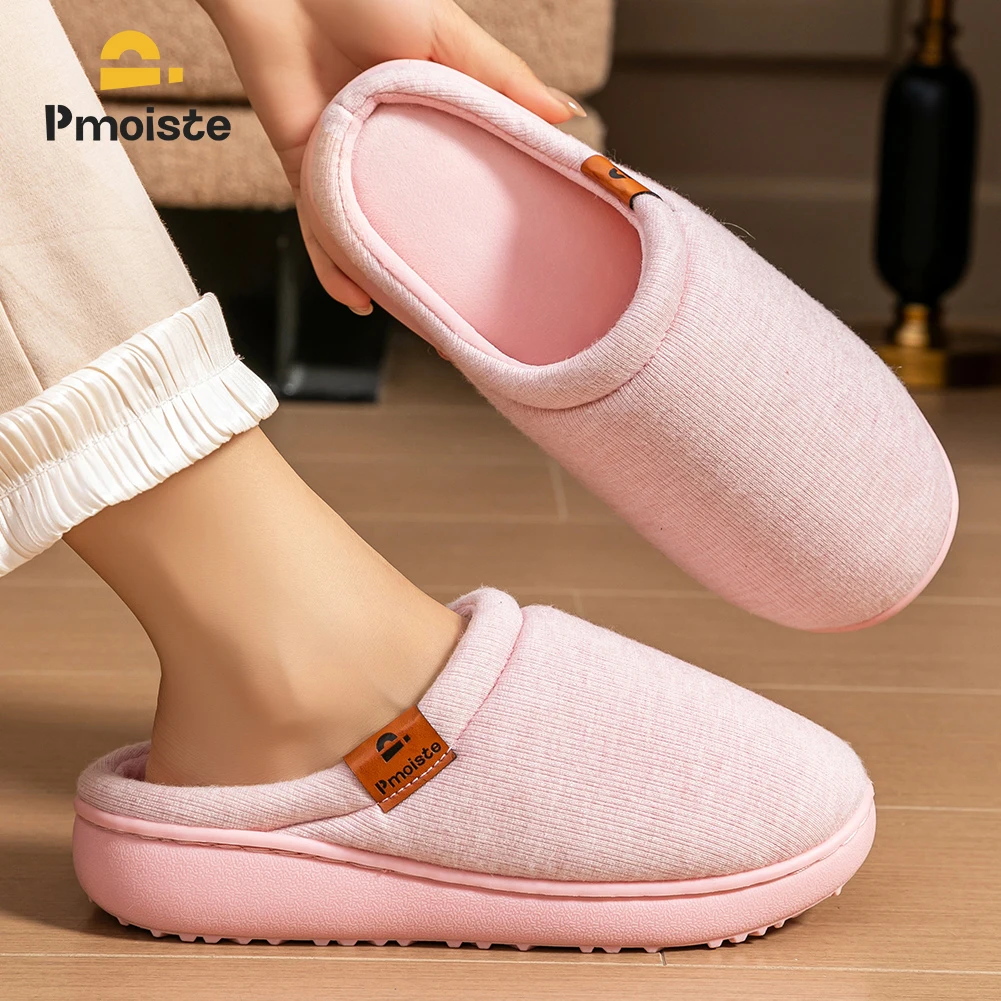 Wedge Slippers Women TPR Sole Platform Cushion Non Slip Soft Warm Solid Color Living Room Shoes casual Luxury House