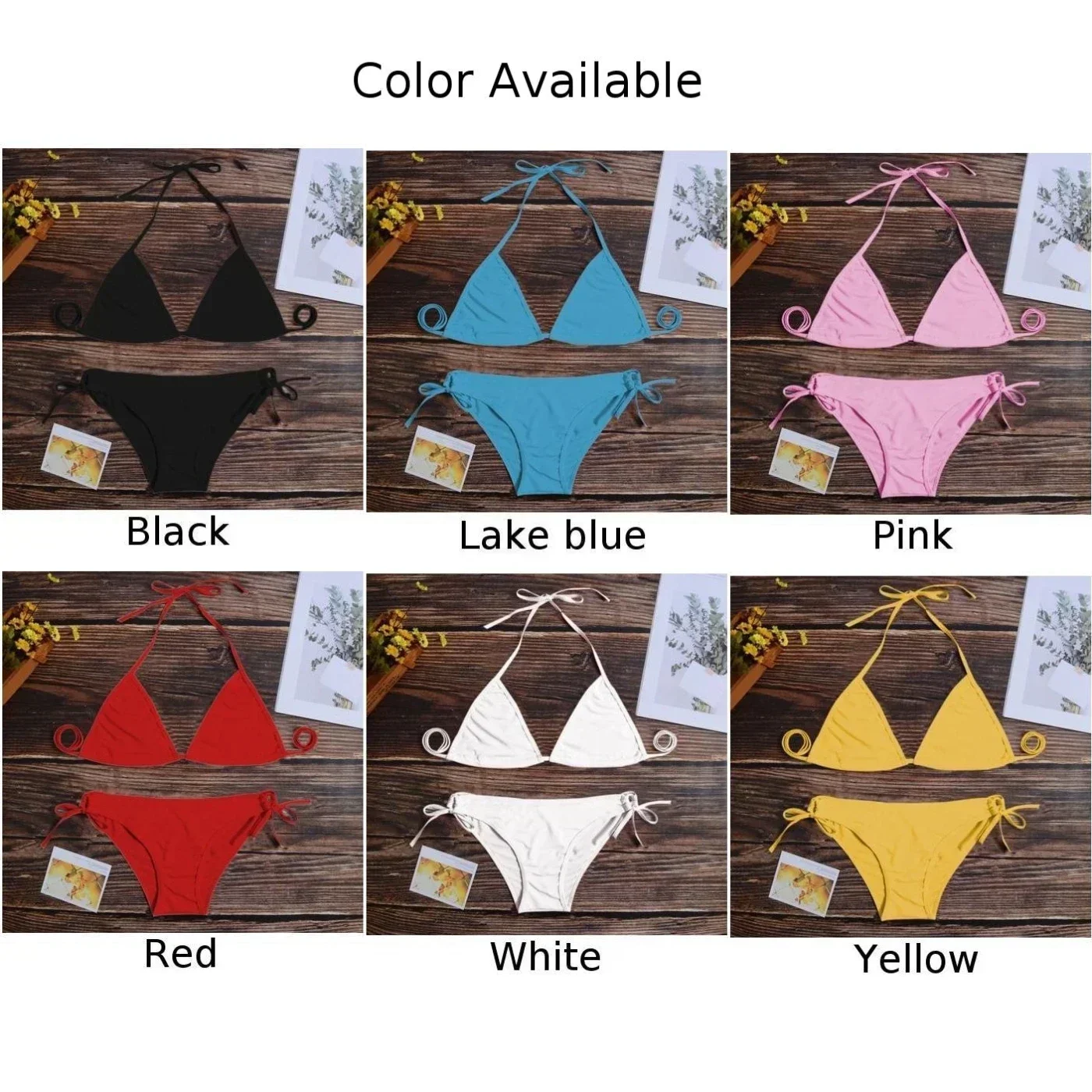 Sexy Underwear Woman Thong Women's Bikinis Set Sexy Two-piece Swimsuit Bandage Style Brazilian Breathable Solid Swimwear Summer - Image 6