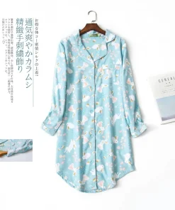 Winter 100% Brushed cotton nightshirts women nightgowns sleepwear fashion plaid Plus size sleepdress night dress nightwear - Image 5