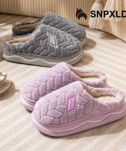 Winter Home Slippers for Women Warm Thick Sole Non Slip Indoor Slippers for Men Fluffy Bedroom Slippers for Unisex - Image 4