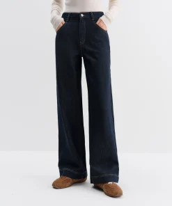 Alternative view of FSLE Straight High Waist Jeans for Women Winter Solid Simple All-match 2025 New Long and Short Versatile Pants Korean Style