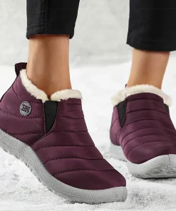 Women Boots Waterproof Winter Boots Fur Shoes Women Slip On Ankle Boots Snow Botas Mujer 2025 Winter Shoes Couple Short Boot - Image 3