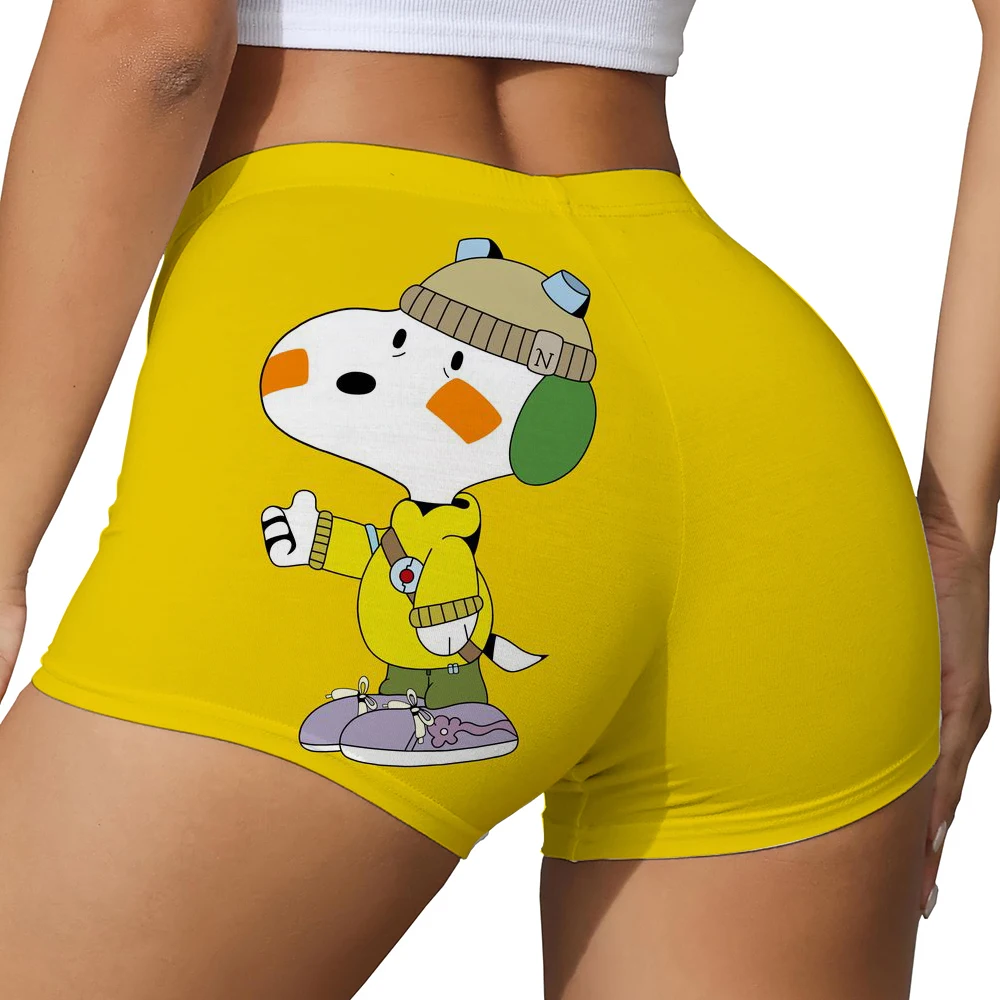 Snoopy cartoon print Sweet Home Womens Shorts Summer Elastic Waist Straight Short Pants Vintage Cute Home Cozy Woman Underwear Y - Image 4