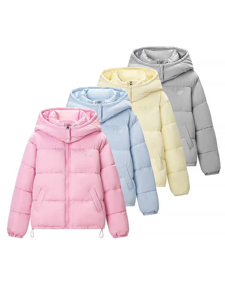 HH Woman Casual Long Sleeves Pockets 4-Color Solid Coats Winter Woman Zipper Drawstring Detachable Hooded Warm Cotton-padded - Image 6