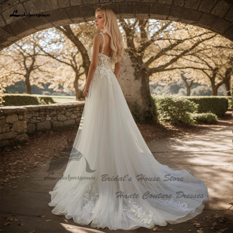 Lakshmigown Civil Lace Bohemian Wedding Dresses Side Split 2025 Vestido Noiva Summer Beach Bride Gowns Open Back Customized - Image 3