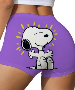 Snoopy cartoon print Sweet Home Womens Shorts Summer Elastic Waist Straight Short Pants Vintage Cute Home Cozy Woman Underwear Y - Image 5