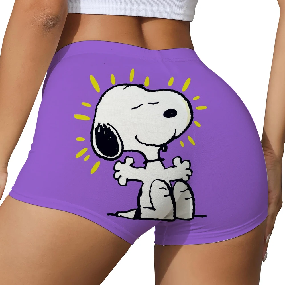 Snoopy cartoon print Sweet Home Womens Shorts Summer Elastic Waist Straight Short Pants Vintage Cute Home Cozy Woman Underwear Y - Image 5