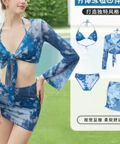 Sexy 3 Pieces Set Swimwear Women Lace Up Micro Bikini Set Female Solid Low Waist Swimsuit Beachwear Bathing Suit - Image 4