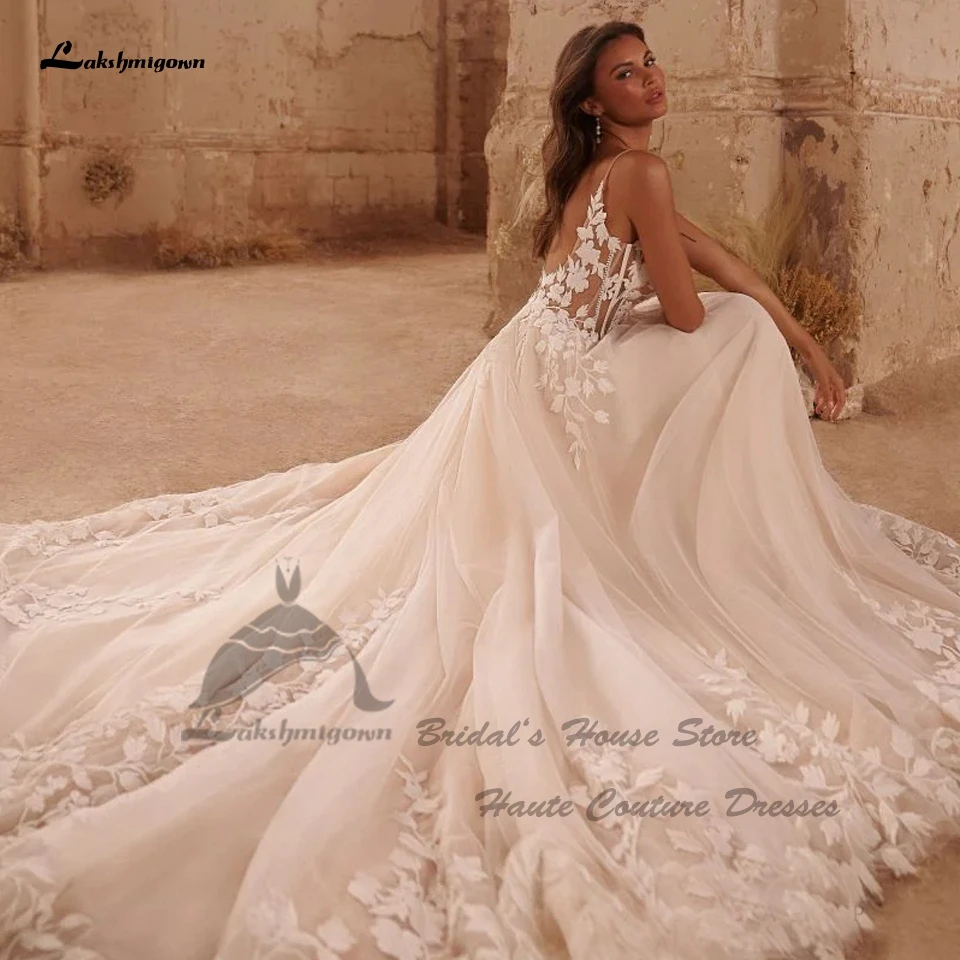 Lakshmigown Civil Boho Beach Wedding Dresses V Neck Lace Appliques 2025 Vedtidos Corset Sexy Women Bridal Gowns Customized - Image 3