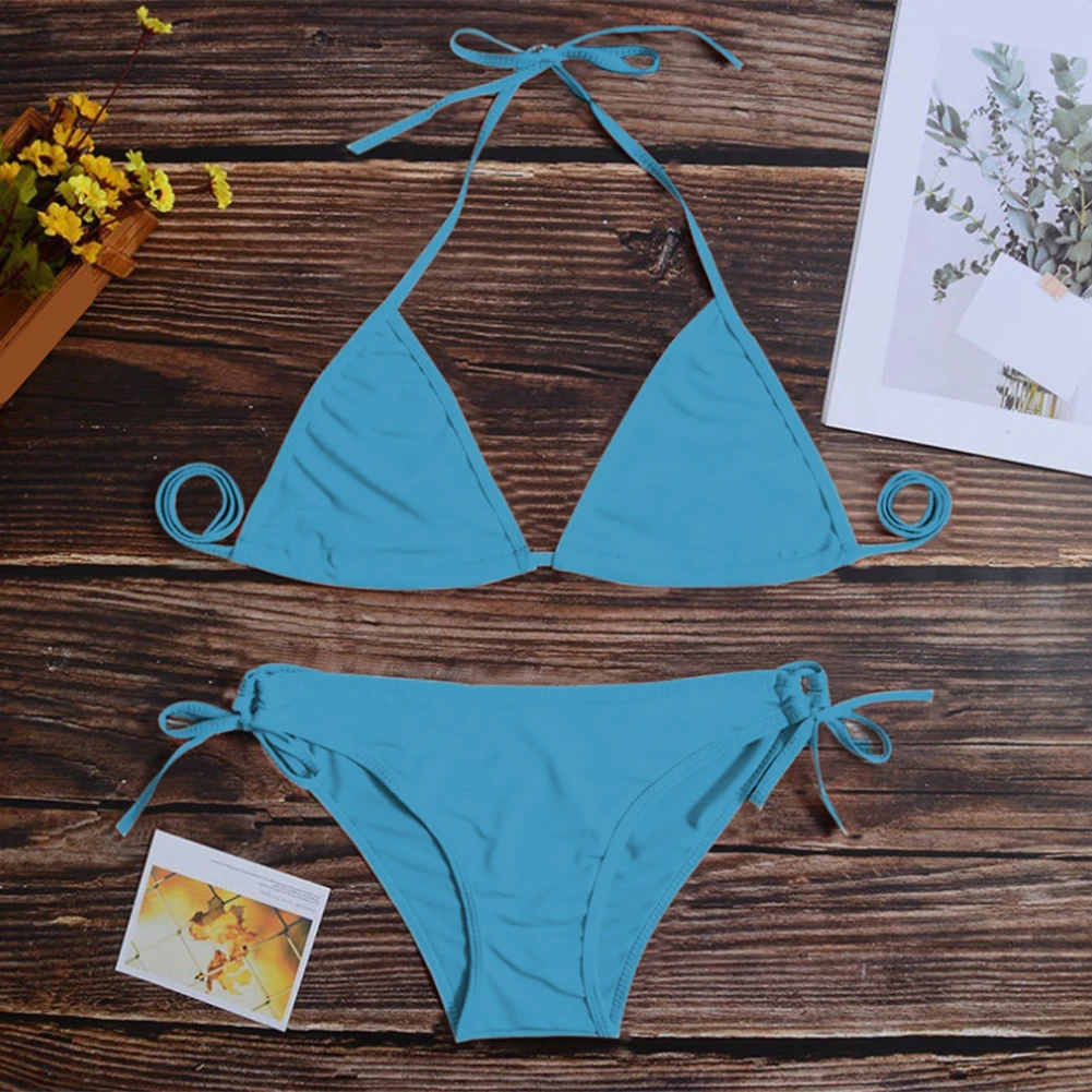 Sexy Underwear Woman Thong Women's Bikinis Set Sexy Two-piece Swimsuit Bandage Style Brazilian Breathable Solid Swimwear Summer - Image 4