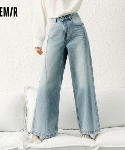 Semir Jeans Women High-waisted Wide-leg Trousers 2025 New Spring Long Trousers Street Style Trendy Versatile Trousers - Image 4