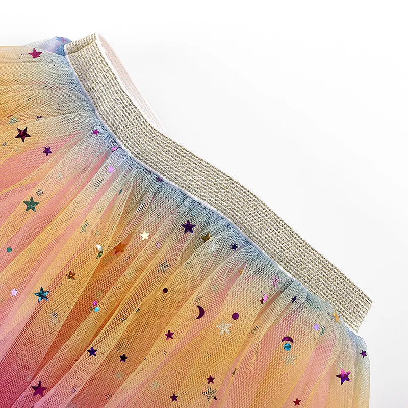 Girls Tutu Skirts Stars Print Princess Pettiskirts Kids Ballet Dancing Party Skirt Children Gradient Costume Clothes - Image 4