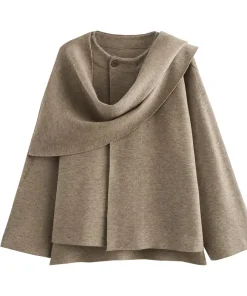 Alternative view of MUJER Plush Winter Coats for Women Asymmetric Scarf Demi-season Jacket for Women Parkas Long Sleeve Padded Coat Woman Jacket