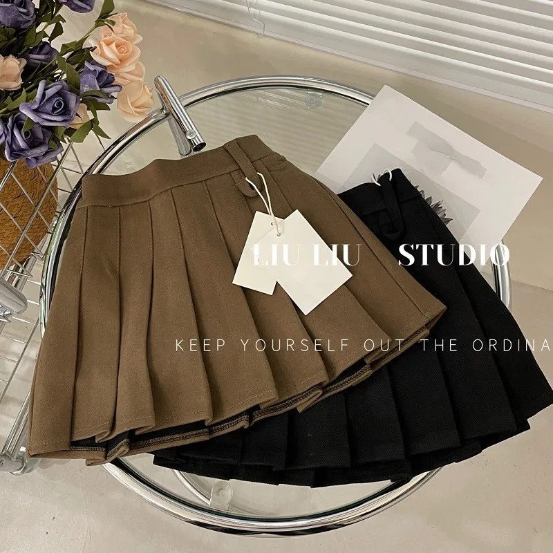 Korean children's suit skirt J skirt girls' mid size children's stylish half skirt 2025 spring and autumn winter fashion
