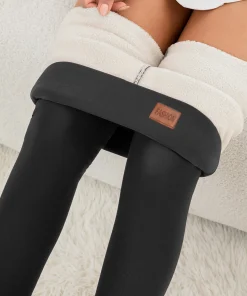 Winter Warm Leggings for Women Comfortable Thermal Soft Pants High Waist Solid Thick Velvet Leggings - Image 5