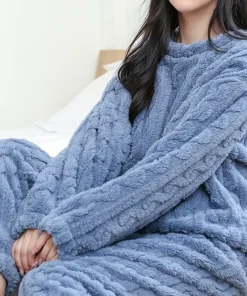 Warm Winter Nightwear Thick Pajamas Sets Pajamas Set Woman Home Wear Women Ensembles Pyjama Femme Ensemble Women's Pajama Set - Image 6