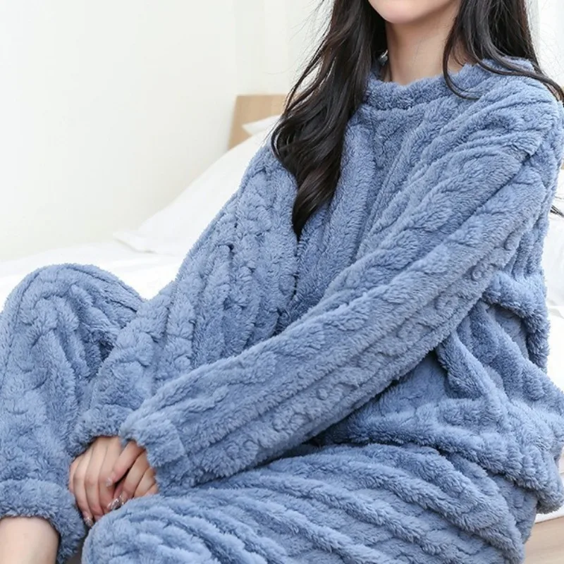 Warm Winter Nightwear Thick Pajamas Sets Pajamas Set Woman Home Wear Women Ensembles Pyjama Femme Ensemble Women's Pajama Set - Image 6