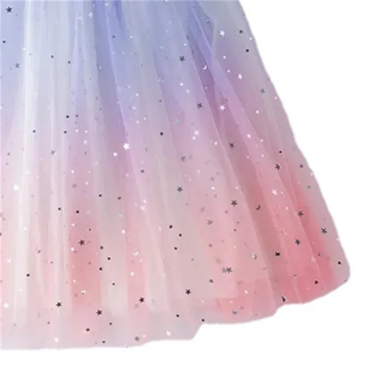 Girls Tutu Skirts Stars Print Princess Petty Girls Dancing Party Skirt Children Gradient Costume Clothes - Image 5
