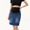 Pregnant Women Clothes Maternity Denim Skirt High Waist Good Stretch Foldable Waist Band Pregnancy Jean Skirt Plus Size S to 4XL