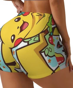 Alternative view of Custom Kawaii Pikachus Anime Volleyball Biker Gym Shorts for Women Athletic Workout Yoga Shorts