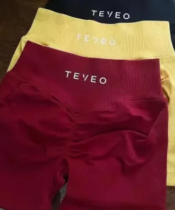 TEVEO Short de Yoga sans couture, élastique, respirant, pêche, fesses, Fitness, vélo d'exercice, court, extensible - Image 5