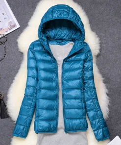 Women Puffer Jacket 15 Colors Plus Size 5XL 6XL 7XL 2025 New Spring Autumn Female Ultra Lightweight Packable Hooded Down Coats - Image 4