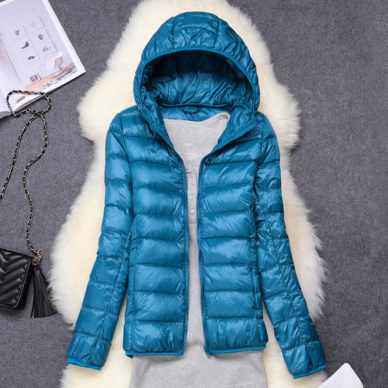 Women Puffer Jacket 15 Colors Plus Size 5XL 6XL 7XL 2025 New Spring Autumn Female Ultra Lightweight Packable Hooded Down Coats - Image 4