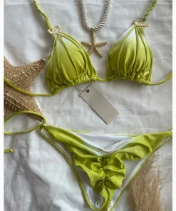 New bikini sexy tie dye split style swimwear for woman accessories swimsuit