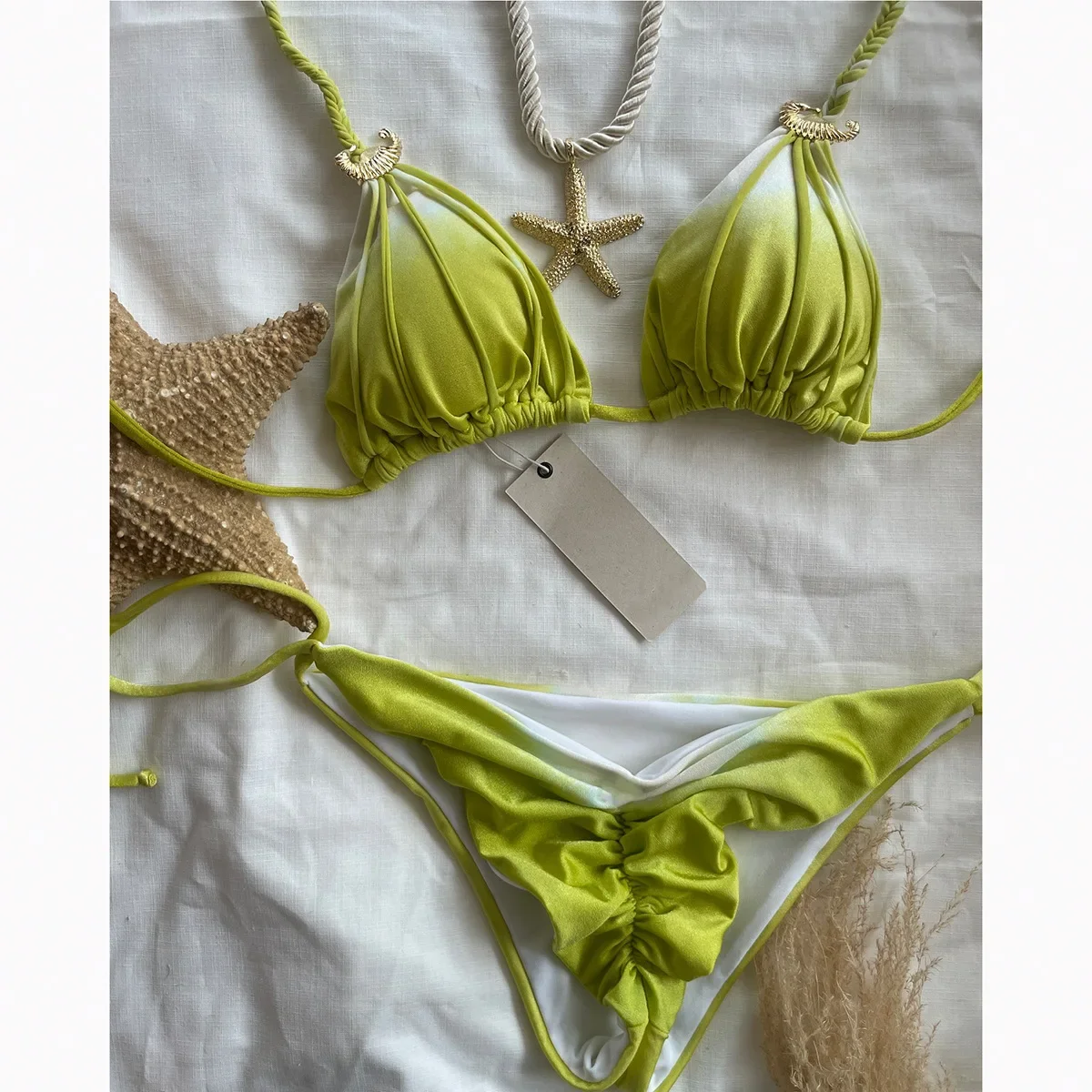 New bikini sexy tie dye split style swimwear for woman accessories swimsuit