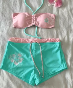 Y2k Retro millennium Girly style subculture hanging neck suspender Sexy Cutie summer beach kawaii classic comfortable bikini set - Image 5
