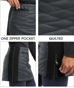 Women's Zippered Puffer Skirt Quilted Insulated Winter Skirt for Skiing Hiking Running Golf With Pockets - Image 5