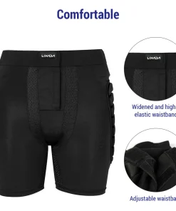Lixada Outdoor Protective Ski Shorts + Knee Pads Set Waterproof Skateboarding Snowboarding Skiing Shorts for Women Men XXL - Image 3