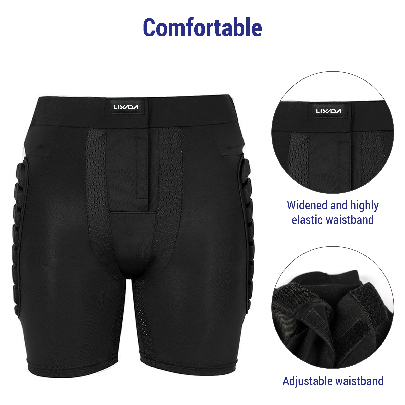 Lixada Outdoor Protective Ski Shorts + Knee Pads Set Waterproof Skateboarding Snowboarding Skiing Shorts for Women Men XXL - Image 3