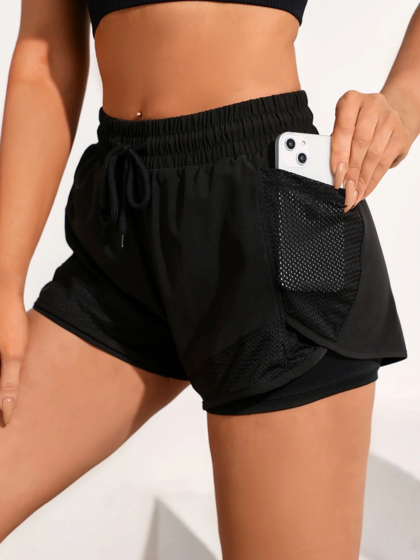 Gym training, running, high waist, breathable exercise, elastic fitness, daily wear of yoga shorts - Image 2