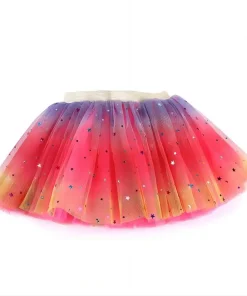 Girls Tutu Skirts Stars Print Princess Pettiskirts Kids Ballet Dancing Party Skirt Children Gradient Costume Clothes - Image 3