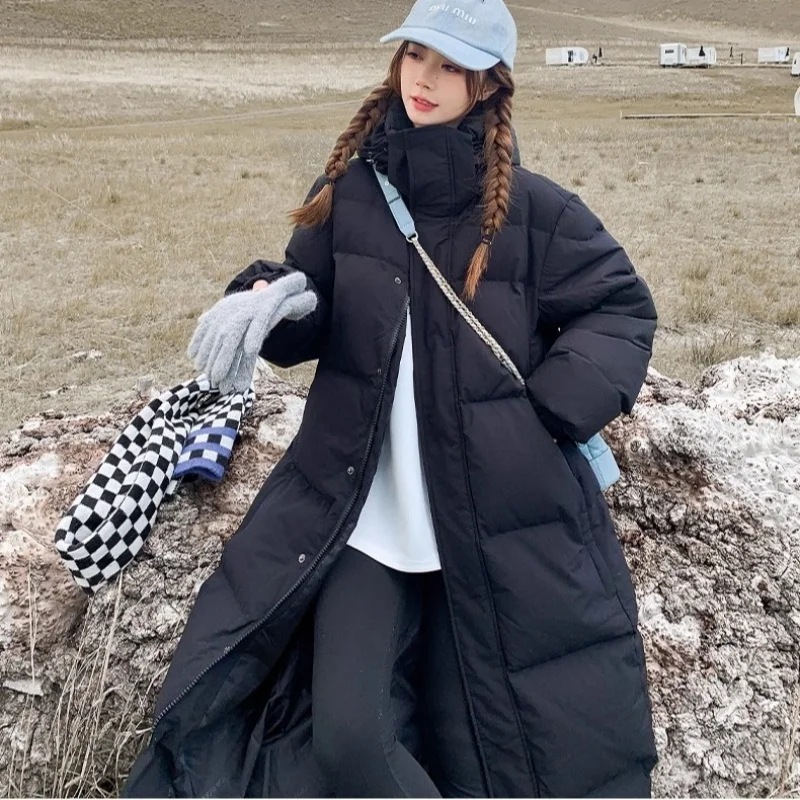 Mid drama down cotton jacket for women, slim fit cotton jacket for women, over the knee 2025 new thick cotton jacket jacket for - Image 4