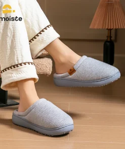 Wedge Slippers Women TPR Sole Platform Cushion Non Slip Soft Warm Solid Color Living Room Shoes casual Luxury House - Image 6