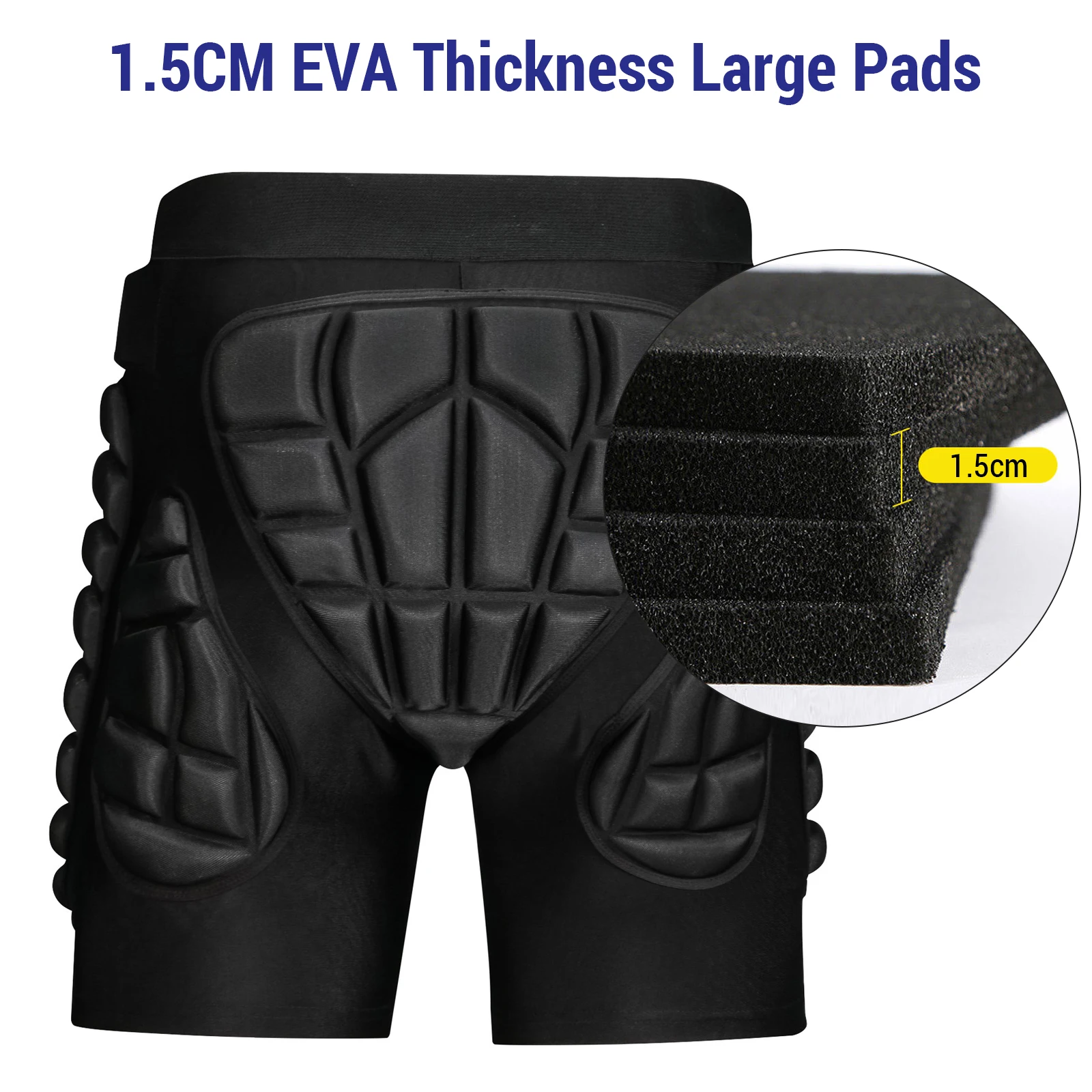 Lixada Outdoor Protective Ski Shorts + Knee Pads Set Waterproof Skateboarding Snowboarding Skiing Shorts for Women Men XXL - Image 2