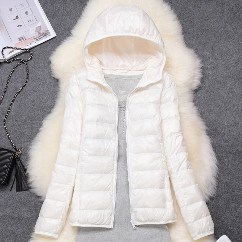Women Puffer Jacket 15 Colors Plus Size 5XL 6XL 7XL 2025 New Spring Autumn Female Ultra Lightweight Packable Hooded Down Coats - Image 2