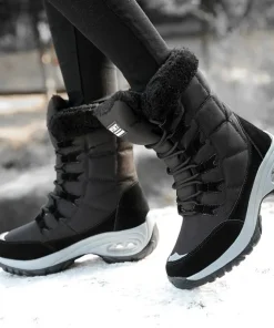 Women Thigh High Boots Platform Fur Warm Snow Boots Winter Shoes Waterproof Slip on Women Comfortable Outdoor Ankle Hiking Boots - Image 4
